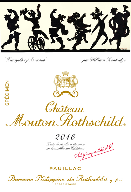 Chateau Mouotn Rothschild label 2016 William Kentridge