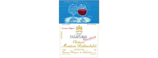 Etiquette de Château Mouton Rothschild 2014 par David Hockney