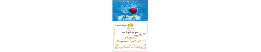 Etiquette de Château Mouton Rothschild 2014 par David Hockney